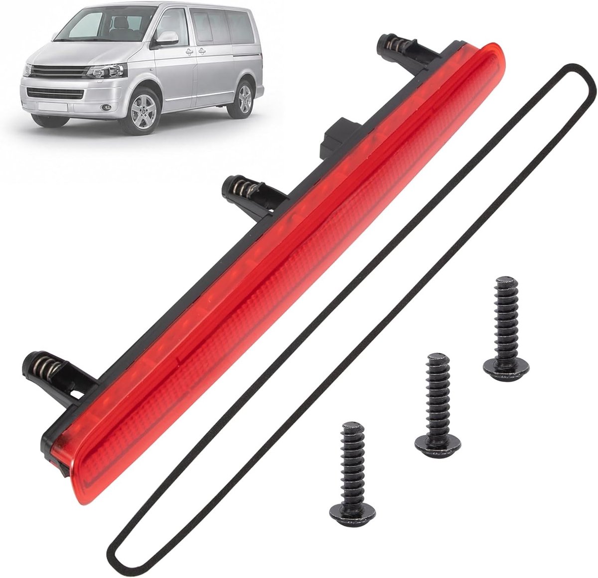 Derde remlicht voor Transporter T5, 3. achterklep remlicht voor Caravelle Multivan MK V 2003-2015 7E0945097A 7E0945097G 12V