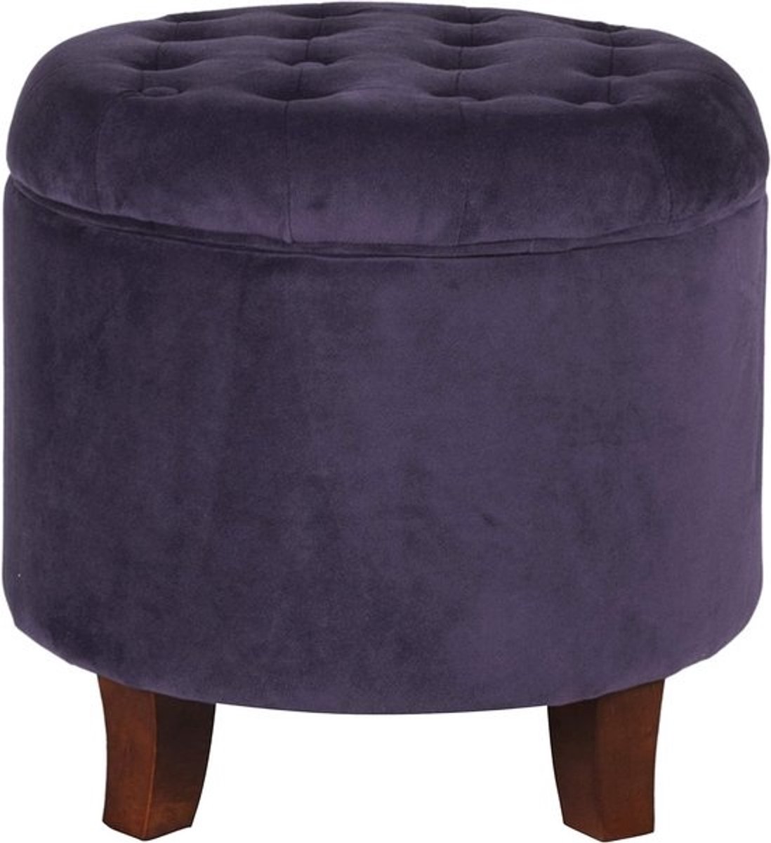 Opbergpoef - voetenbank - woonkamerdecoratie - fluwelen bekleding - 45 cm - paars