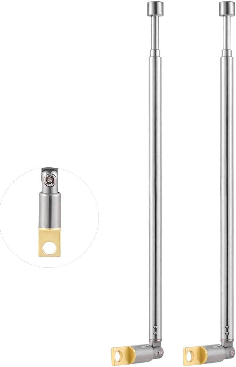 2 Stuks Telescopische Antenne Radio 3 Secties 42.2CM/16.61Inch Draagbare Telescopische Antenne Vervanging voor TV Radio AM FM Stereo Ontvanger
