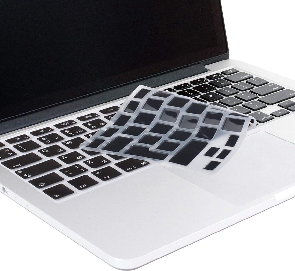 Toetsenbordhoezen voor MacBook Air 13/15/17 (release 2012 jaar) QWERTY (Arabische lay-out) zwart/transparant