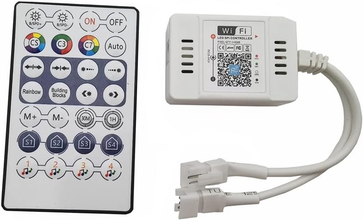WS2811 WS2812 1903 etc. LED-strip Wifi-muziek LED-controller met twee signaaluitgangspoorten iOS/Android app-ondersteuning Alexa/Google Home/IFTTT