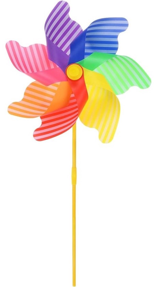 Set van 1 wind spinner - 80.5 cm tuinpinwheel met kleurrijke strepen voor buiten