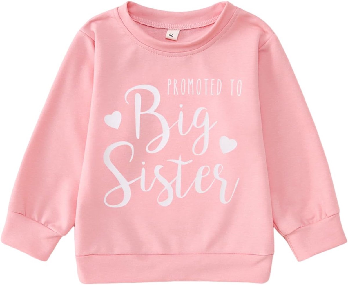 C&M WODRO Big Sister sweatshirt baby aankondiging trui meisjes kinderen shirt met lange mouwen bevorderd tot grote zus outfit pasgeborenen trui broers en zussen babykleding warme kinderkleding