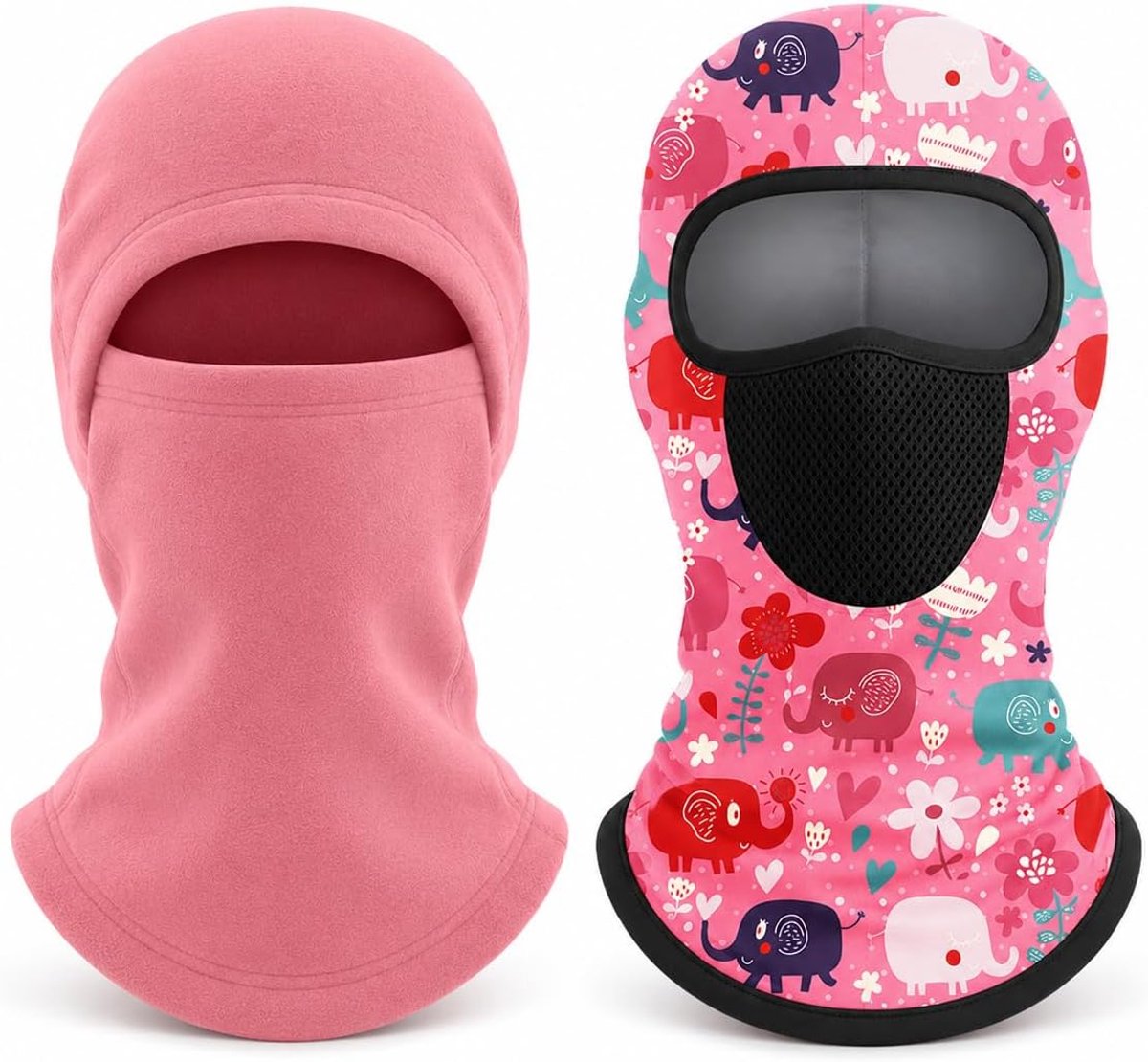 2 stuks bivakmuts voor kinderen, winter, cool balaclava, winddicht gezichtsmasker, coole fietsmuts onder helm, dunne balaclava, uv-stormmasker voor jongens en meisjes (grijs en marineblauw)