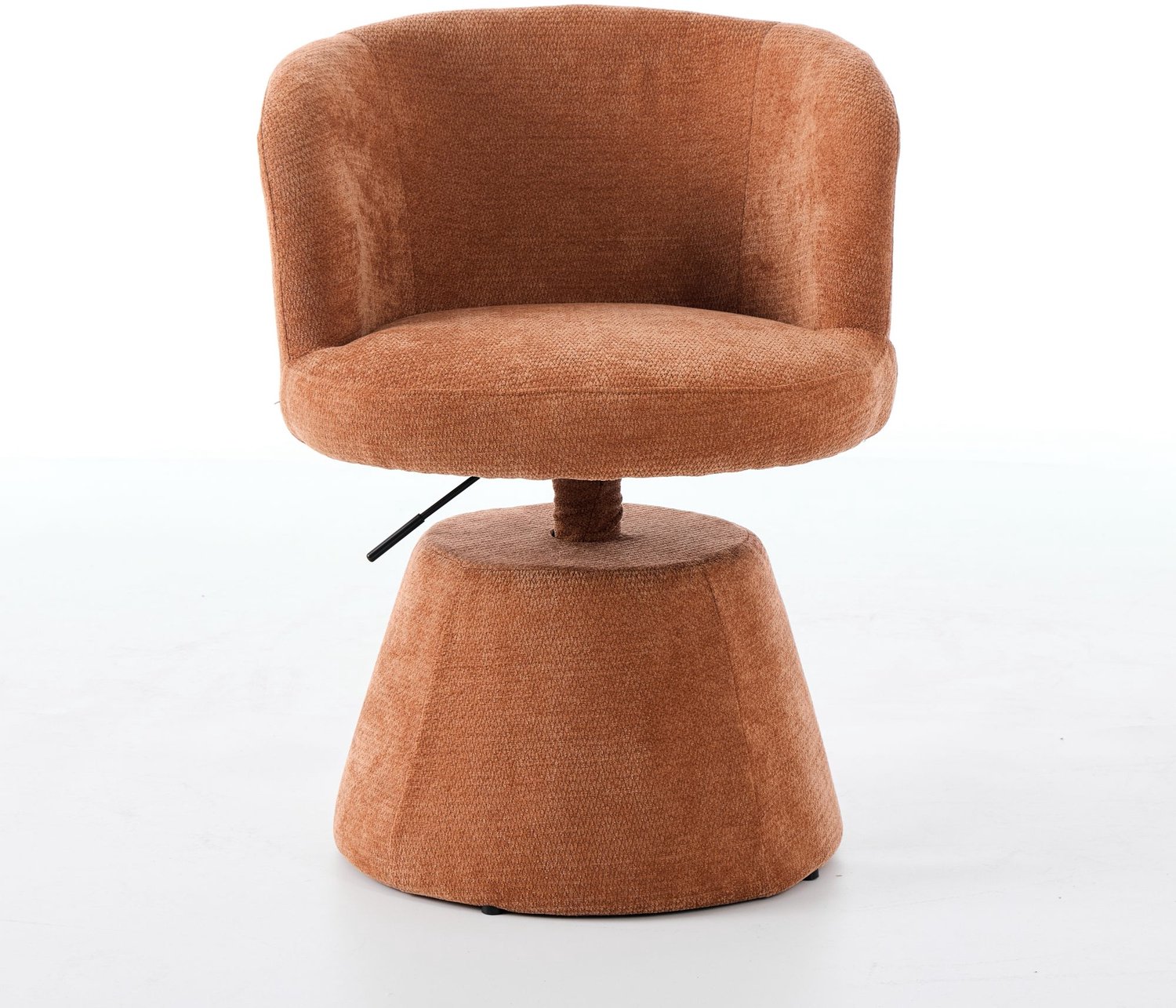 SONNENH Draaibare kuipstoel - Terracotta-oranje chenille - In hoogte verstelbaar - Eén stoel