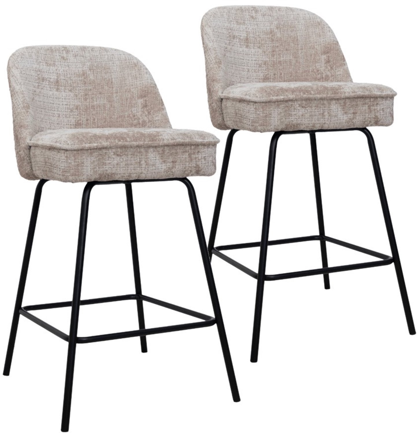 DS4U - - Vida barkruk 67 cm - Set van 2 - Champagne - Stof