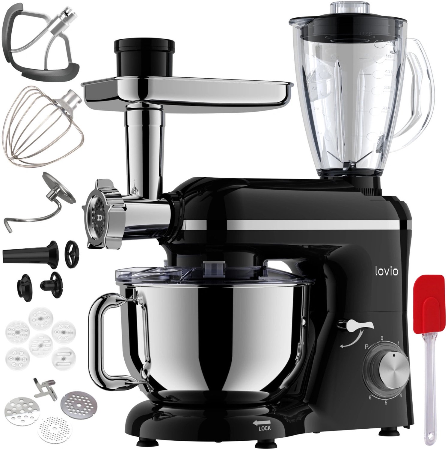 Lovio ChefAssistant Plus planetaire mixer 1900 W - zwart LVSTM02PBK