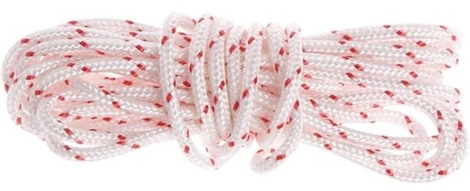 Trekkoord grasmaaier - Startkoord voor motoren - Motor starten - Stevige constructie - 3 meter x 3.5 mm - Wit rood