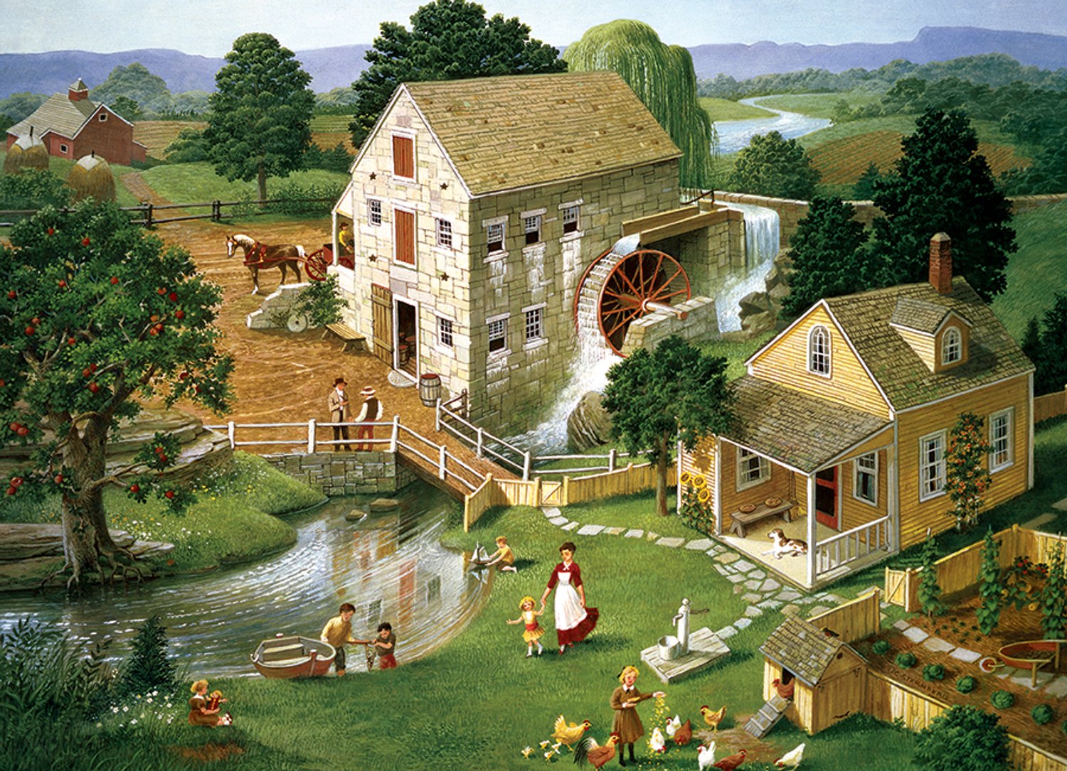 Cobble Hill legpuzzel Four Star Mill 1000 stukjes kleurrijk puzzelplezier.