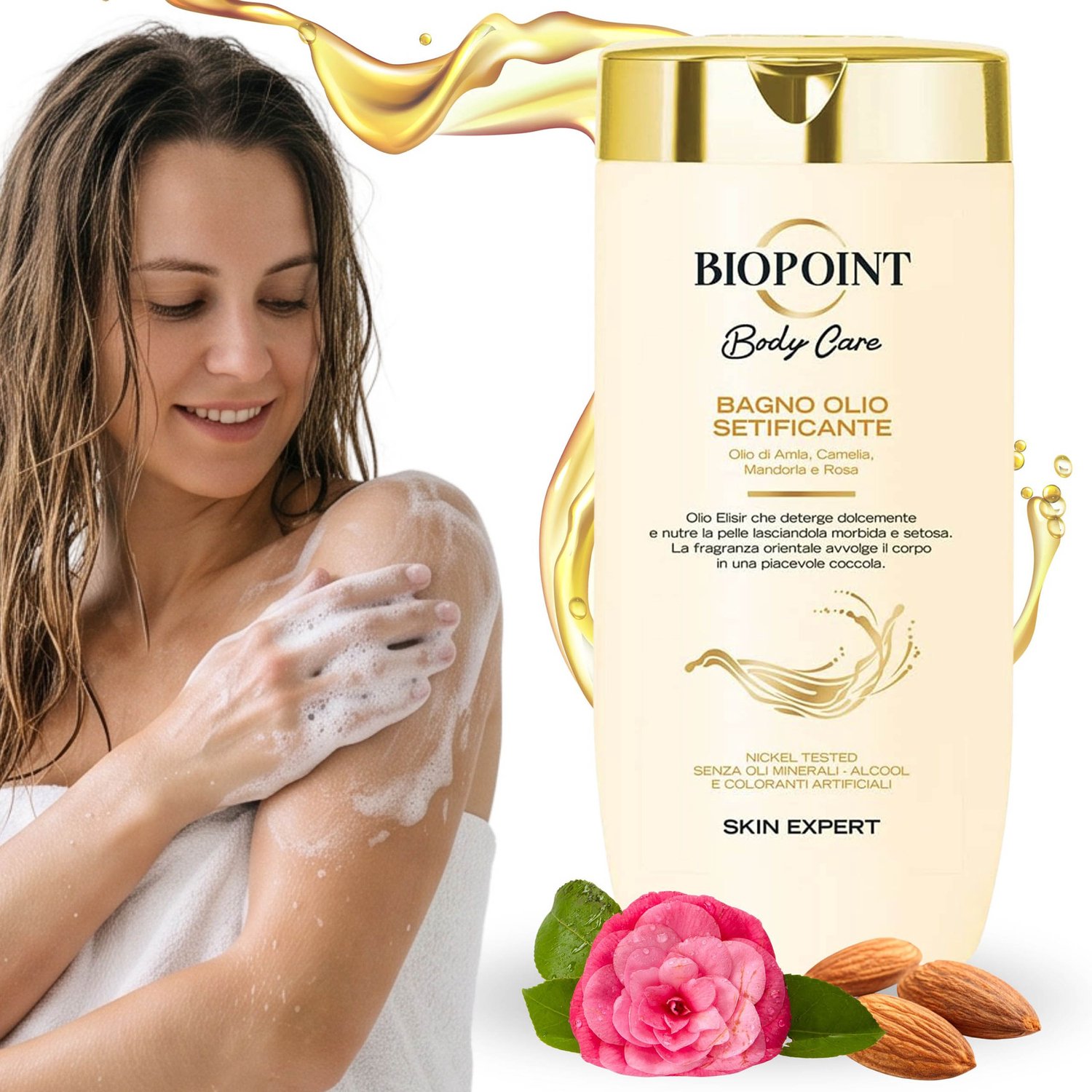 Biopoint HYDRATERENDE badolie, VERZACHTENDE lichaamsolie 400ml