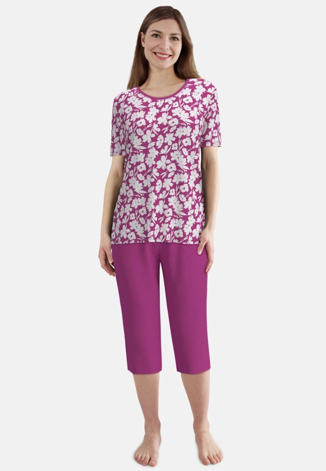 Götzburg Gotzburg dames Capri Pyjama 250272 425 rot-mittel-allover motief