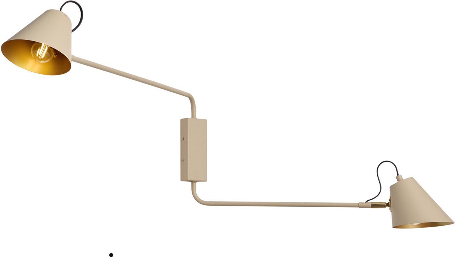 Qazqa moderne wandlamp met meerdere armen - Lune - taupe, max. 15W, geschikt voor led, 2-lichts, 140cm, ideaal als slaapkamer en woonkamer lamp