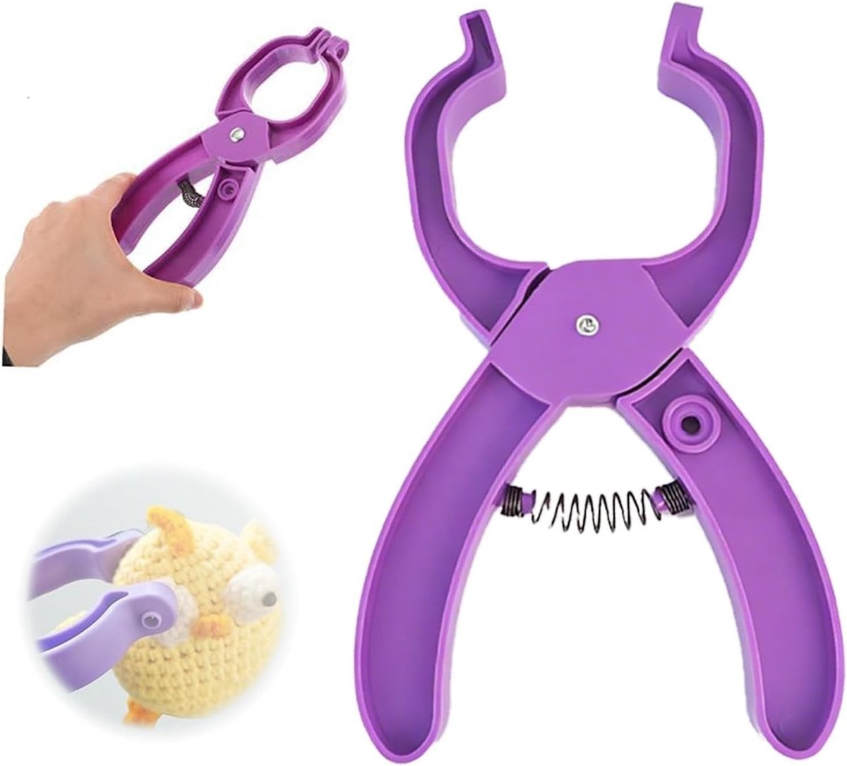 Veilige Oog Pliers en Klemmen voor Poppenmaken, Snelle Ooginstallatie Tool, Paars, Handgereedschap voor Creatieve Projecten