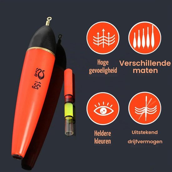 Vissersset met 5 stuks, Plastic dobbers, Vissersaccessoires voor snoek, baars en karper - Compleet dobberset voor elke visser — afbeelding 4