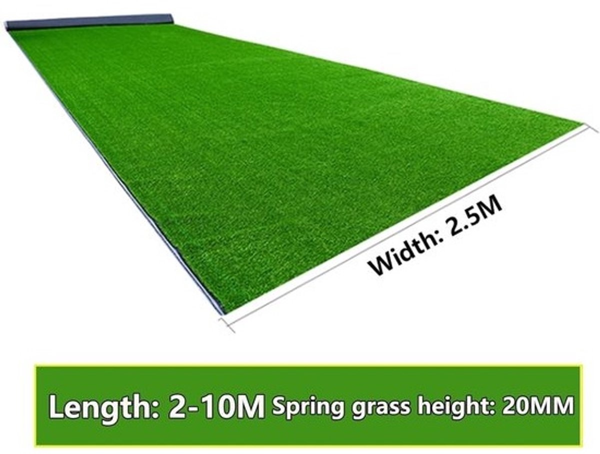Kunstgrasmat - Realistisch gazon - Voor binnen en buiten - Onderhoudsvrij groen - 25 x 5 m - Groen
