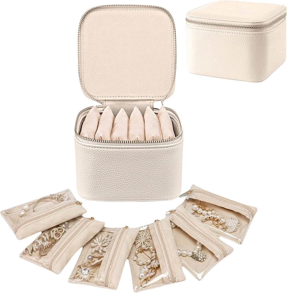 Sieradenbox Organizer - Klein - Wit - Perfect voor het opbergen van sieraden - ShopVlot