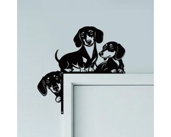 CUTHOLLOW Dachshund Universe Door Topper Sign Wall Art Decor, 25x25cm Metal Unique Hanging Corner Accent Above Door - ShopVlot