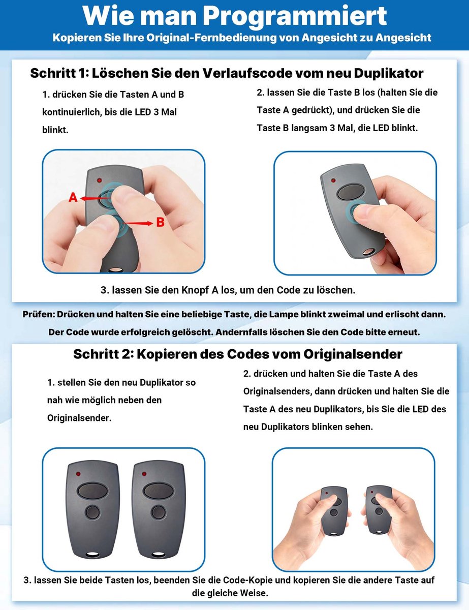 Garagedeur handzender 1 stuk voor Marantec Digital D302 D304 D384 D313 D321 D323 D131, 868MHz multi-bit - ShopVlot