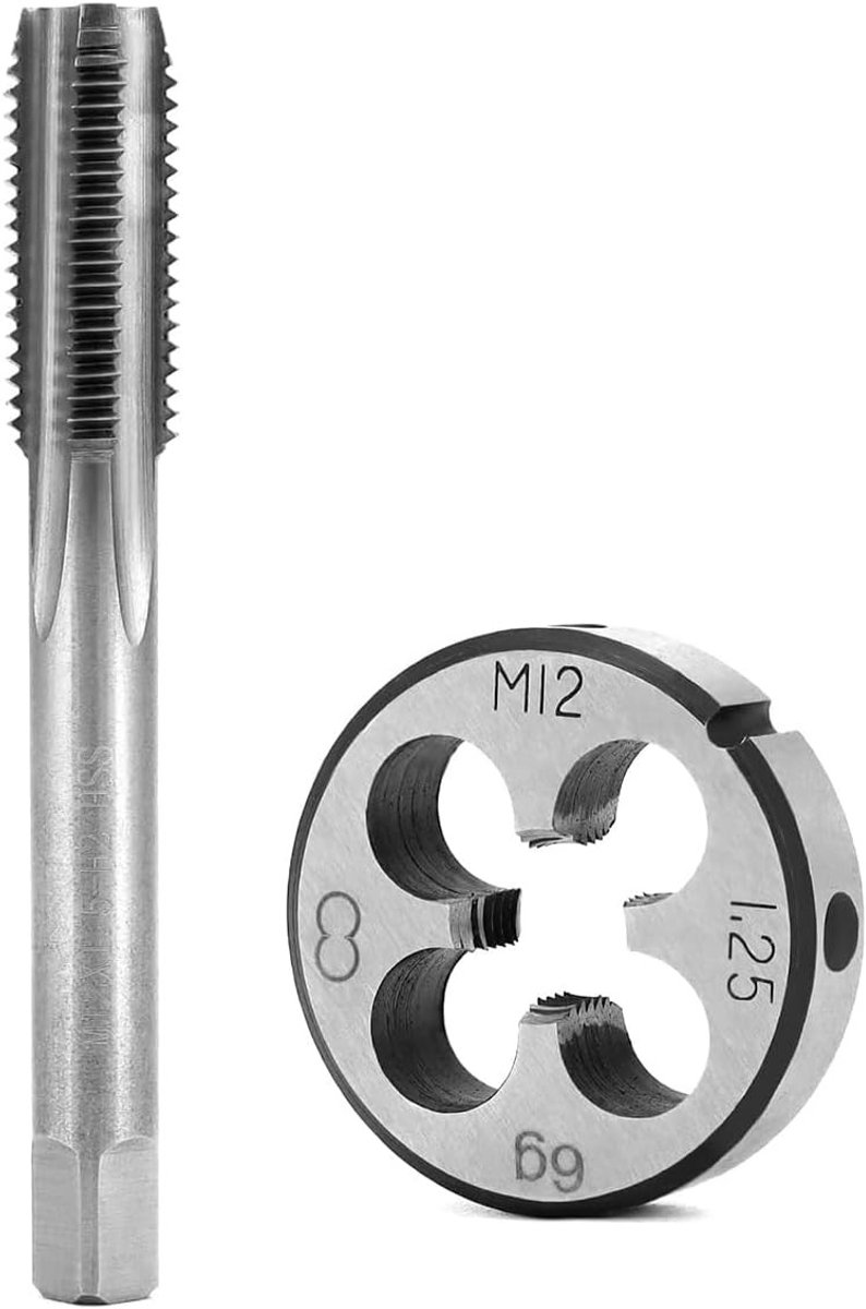Set Tappen en Matrijzen - Zilver - M12x1,25mm - Handgereedschap van Snelstaal - Voor Reparatie en Onderhoud