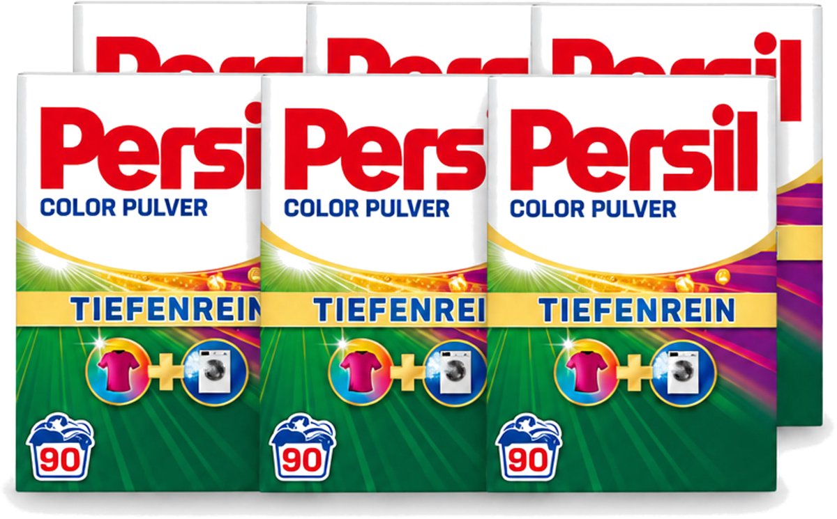 6 x Persil Color - Waspoeder - Gekleurde Was - 90 Wasbeurten - Voordeelverpakking - 6 stuks