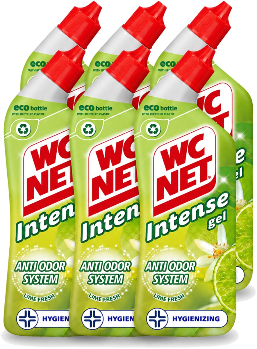 6 x WC Net - Toiletreiniger - Gel - Met Limoen- 750 ml - Voordeelverpakking - 6 stuks