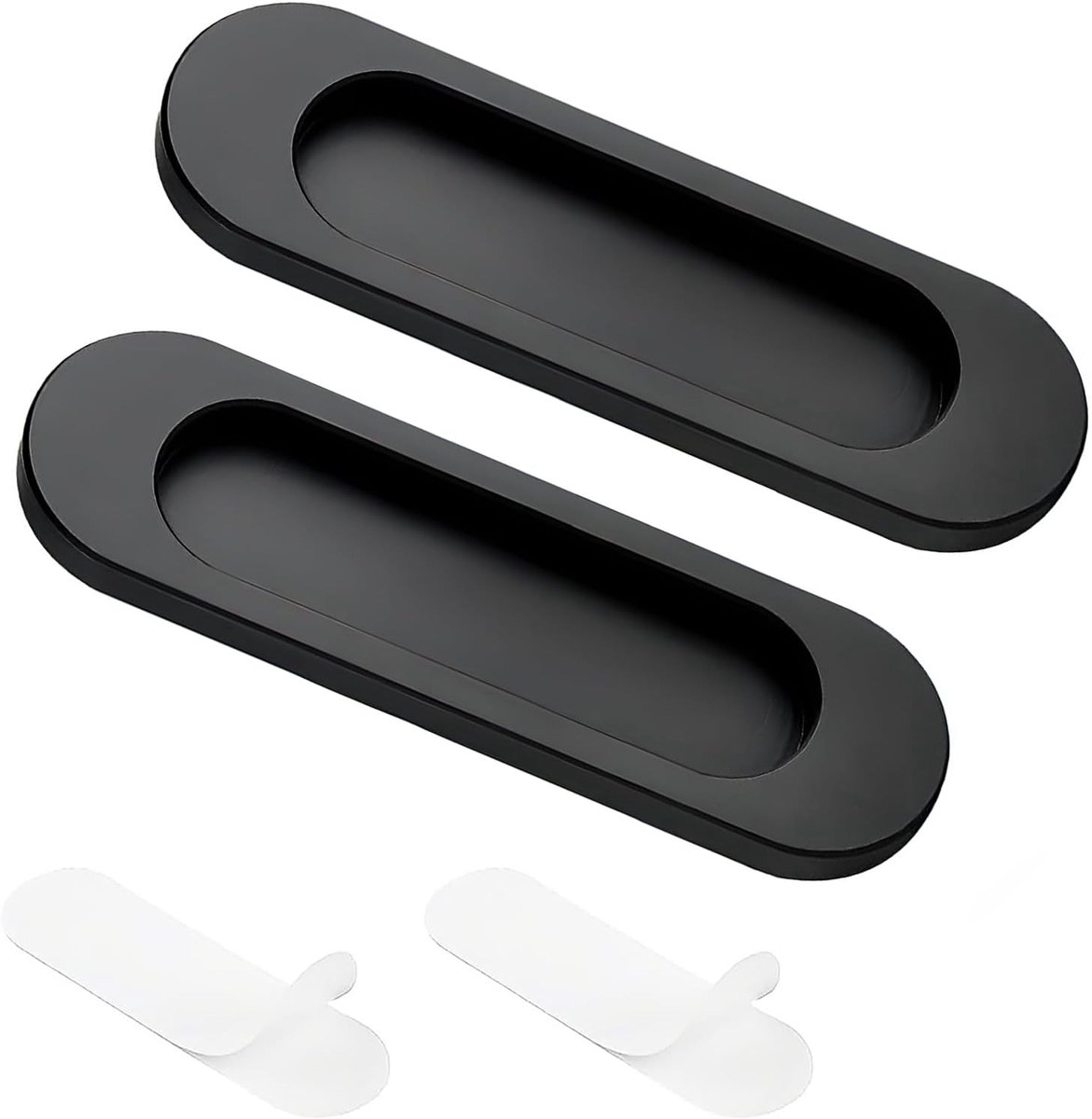 2 stuks zelfklevende ovale schuifdeurgrepen, 100 mm, aluminiumlegering, deurgreep, schuifdeurgreep, kleine vlakke - ShopVlot