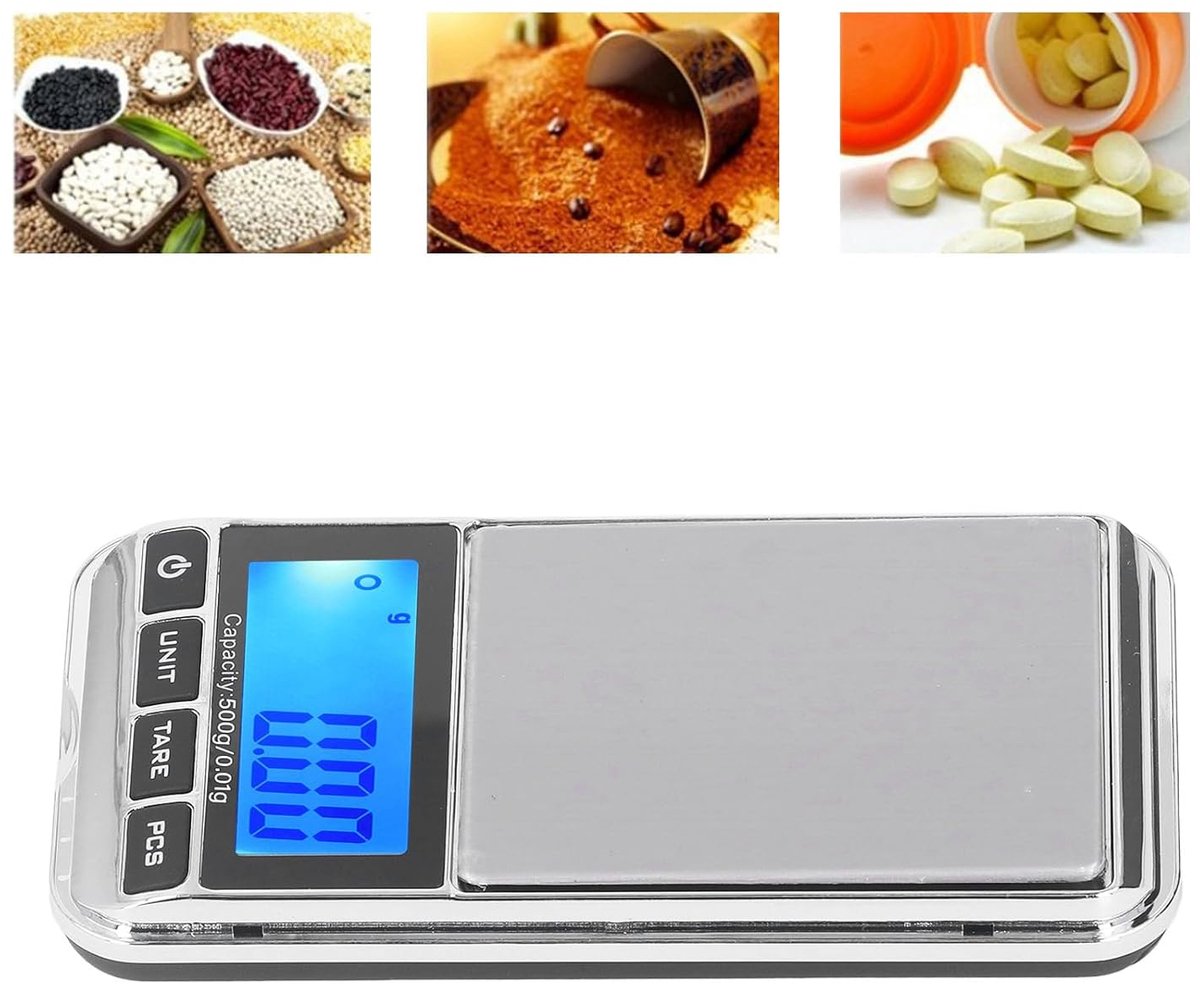 Small Digital Jewelry Scale Portable High Accuracy LED Display for Home Compact Jeweler Weighing Scale (500g/0.01g) - ShopVlot