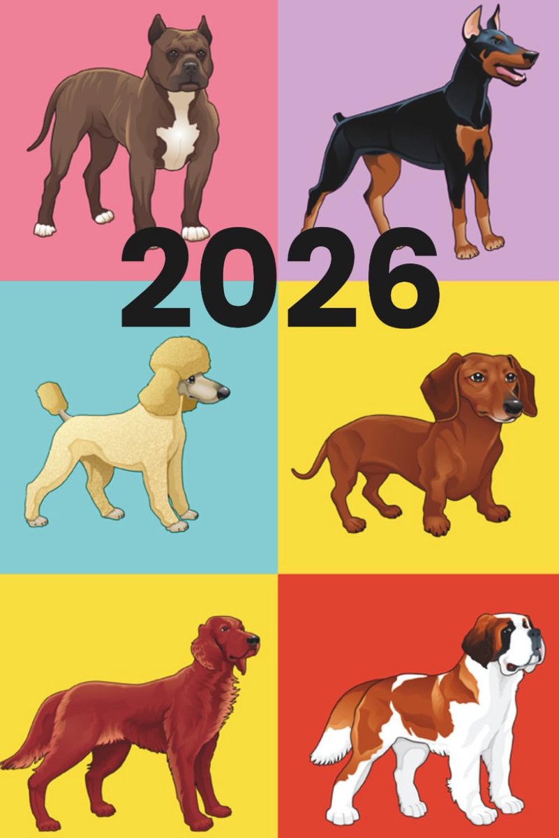 2026 diary for dog lovers - colourful dogs edition: Week-to-View Planner with UK Bank Holidays and Notes Section – - ShopVlot