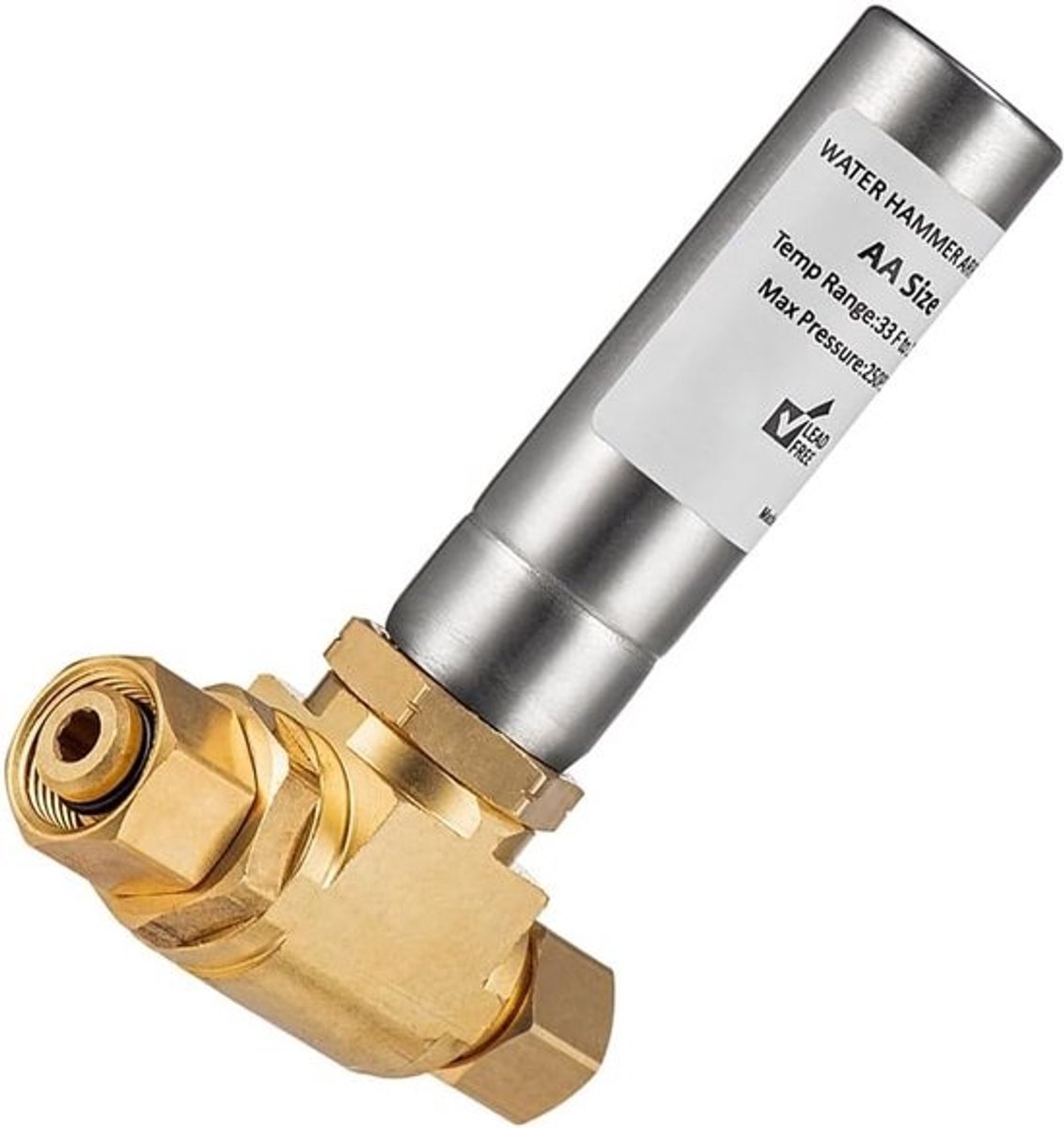 Waterslagdemper - Leidingdemper - Sanitair - Geluidsreductie - Leidingen - Messingconstructie - 3/8" OD - Messing