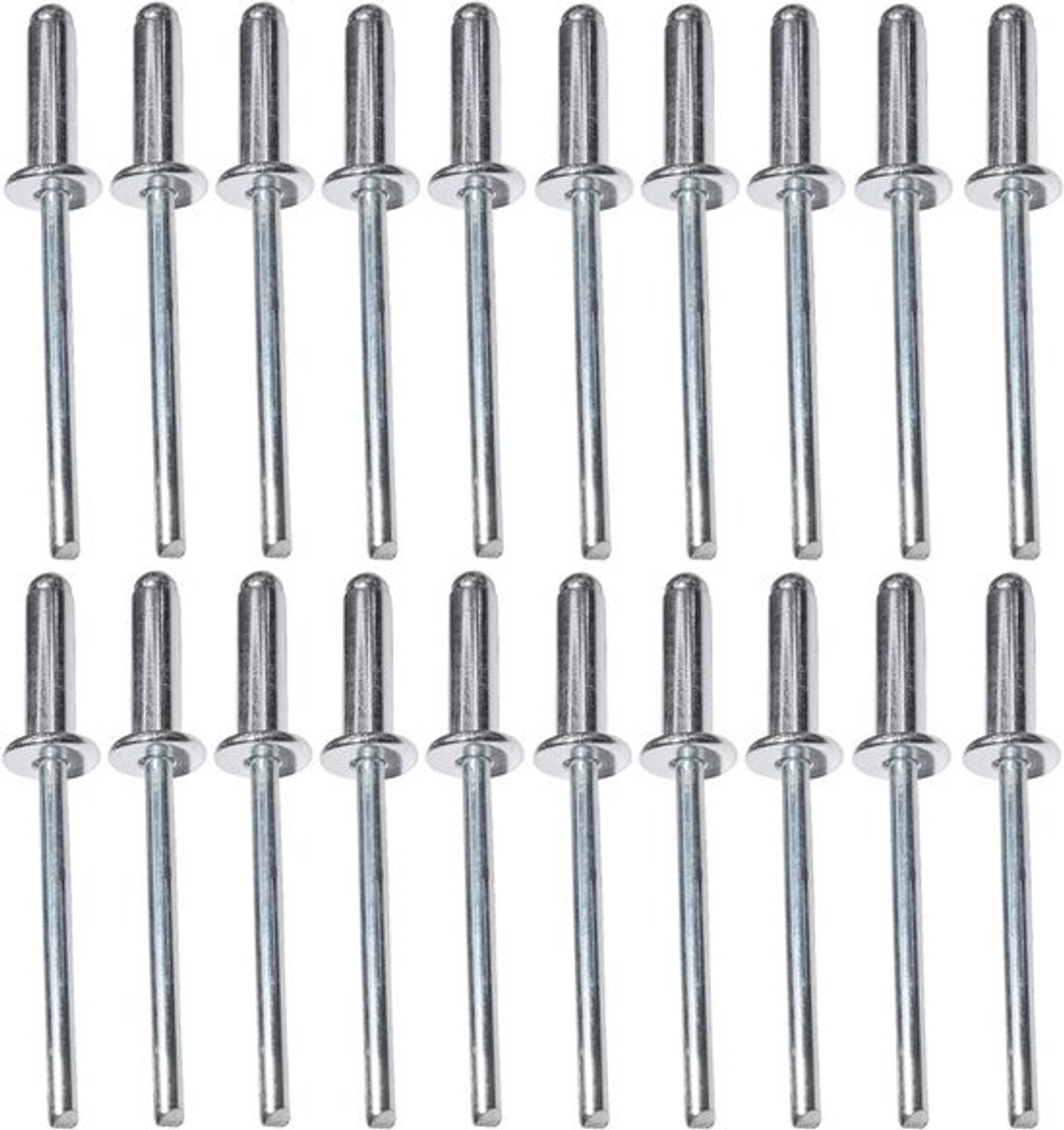 Set blindklinknagels - Aluminium popnagels - Voor het bevestigen van materiaal - Standaard type A - Ø5x16mm - 20 stuks