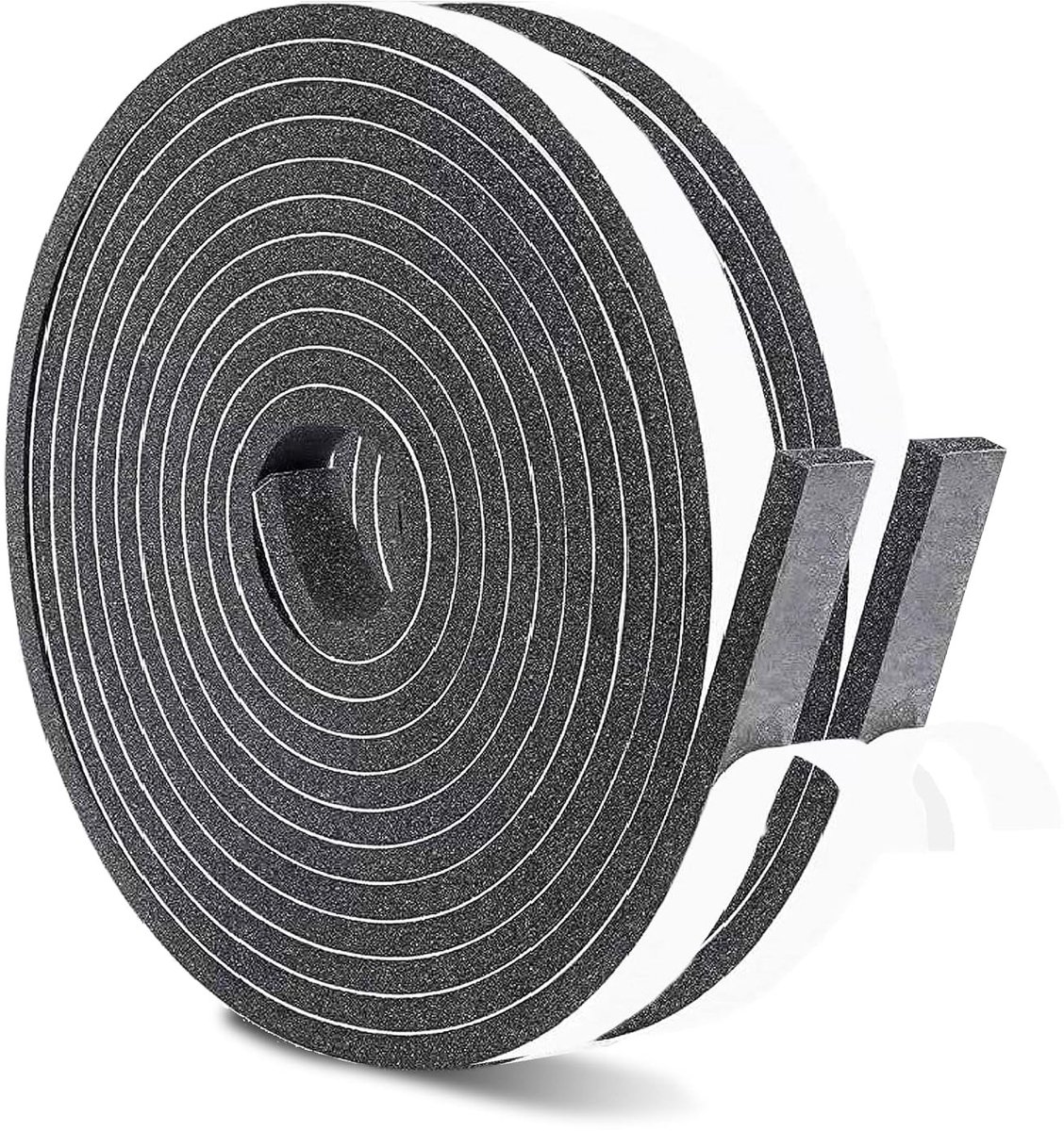 Zelfklevende Sealing Tape voor Deuren en Ramen, 2 Rollen van 10m - 12mm x 6mm, Geluidsisolatie, Waterdicht en Stofdicht, Ideaal tegen Koude Tocht