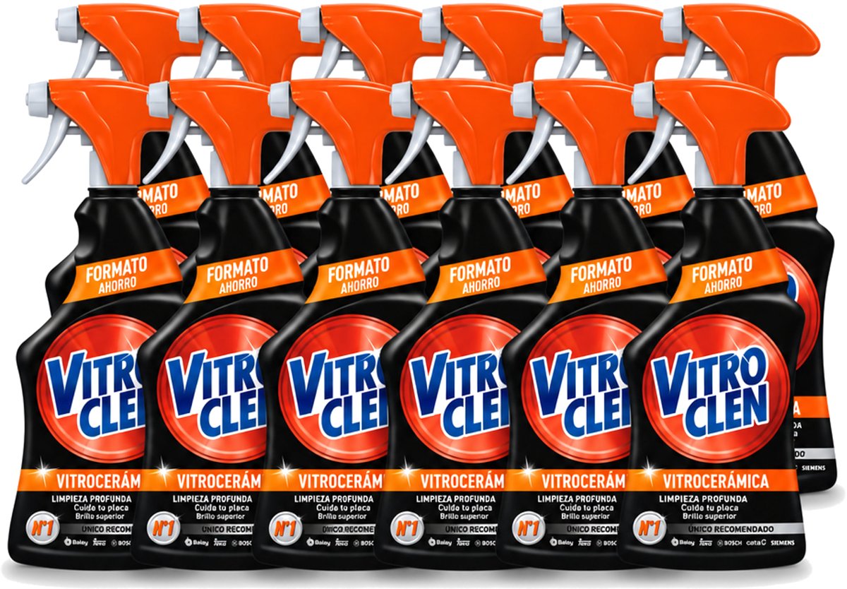 12 x Vitroclen - Keramische Kookplaatreiniger - Spray - 450 ml - Voordeelverpakking - 12 stuks