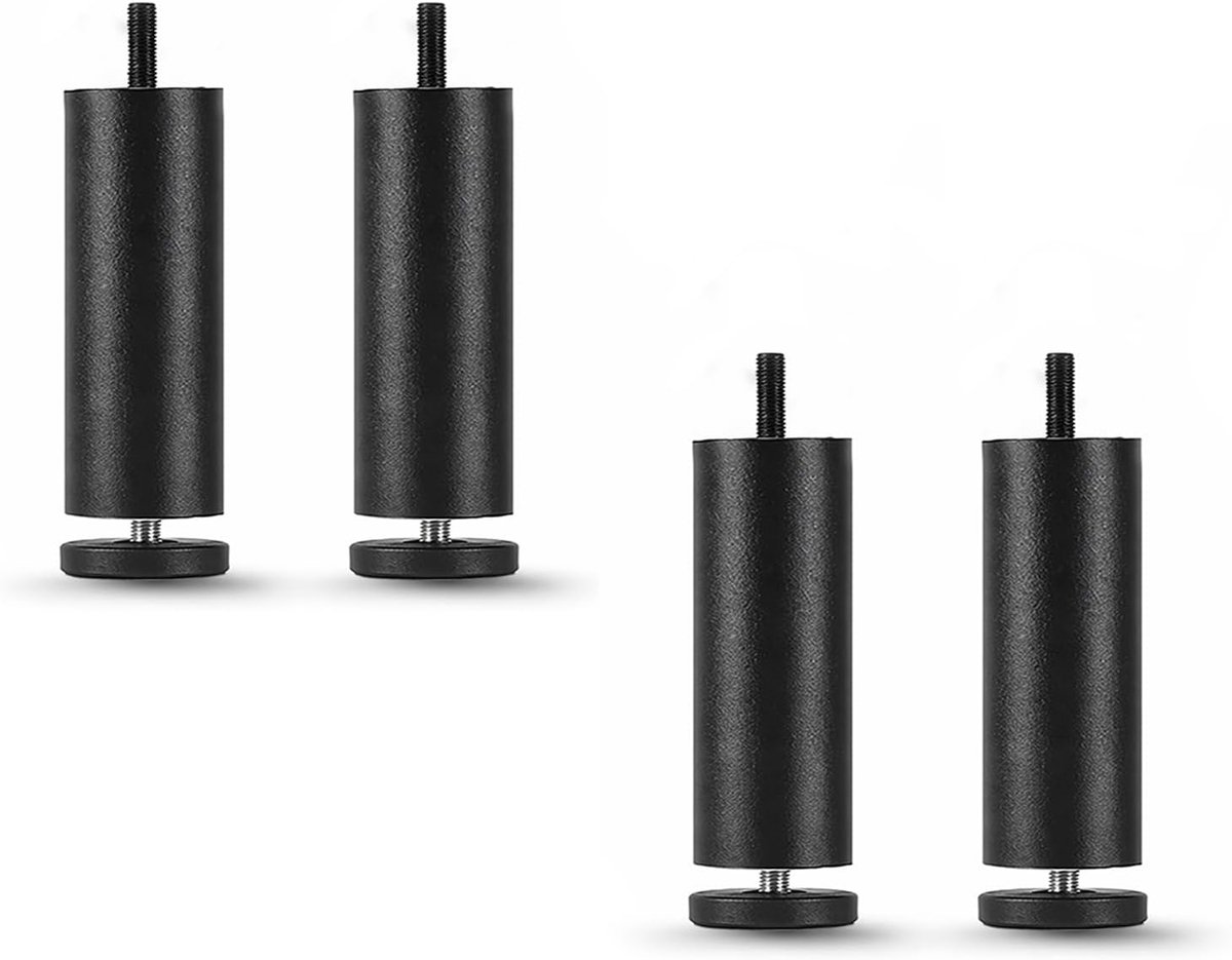 Meubelpoot 12 cm Hoogte Verstelbaar - Vierkant Metaal - Aluminium Leggen - Ideaal voor Zware Meubels - ShopVlot