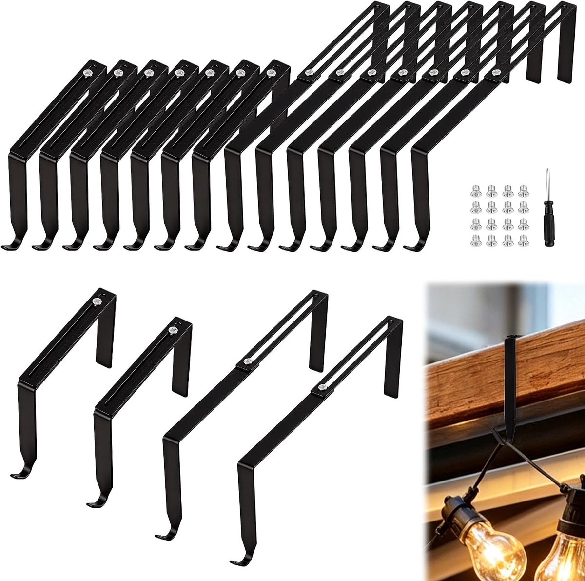18 stuks metalen verstelbare outdoor lichte haken, muurhaken - ShopVlot