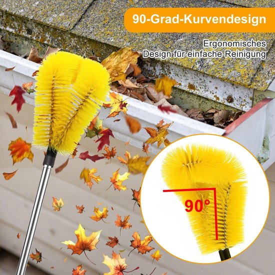 Effectieve telescopische gootreiniger met borstel en stang voor optimale afvoerreiniging — afbeelding 2