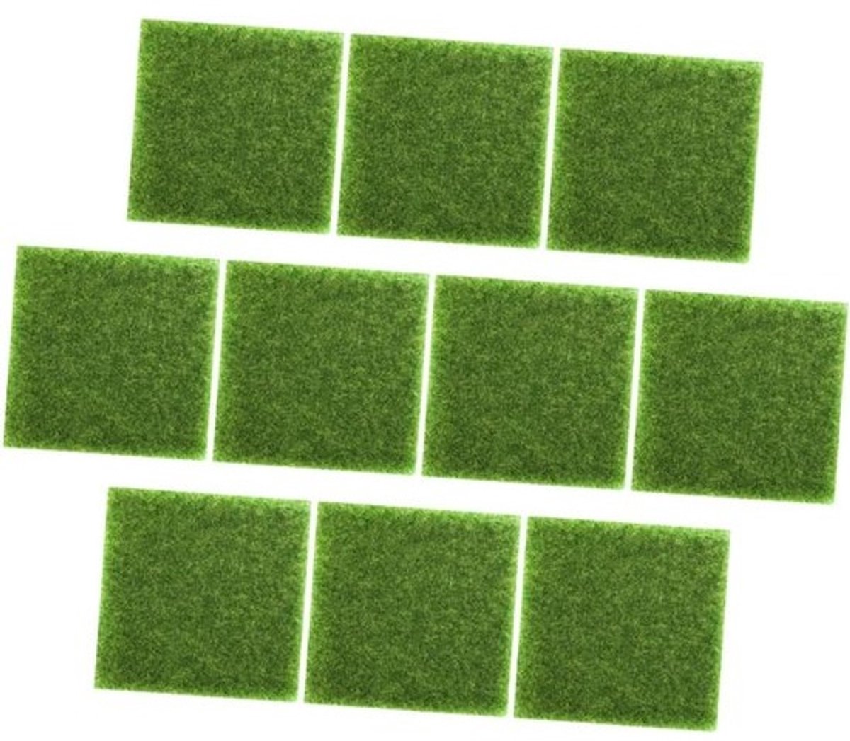 Vierkante kunstgrasmatten - Decoratief gras - Tuindecoratie - Onderhoudsvrij - 15 x 15 cm - Groen