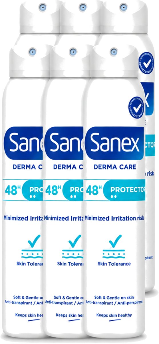 6 x Sanex – Deodorant Spray – Dermo Protector – 200 ml - Voordeelverpakking - 6 stuks
