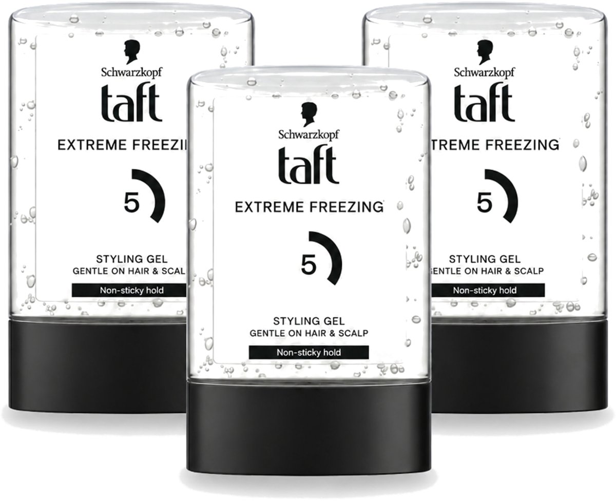 3 x Taft - Extreme freezing 5 - Styling Gel - Sterke hold - 300 ml - Voordeelverpakking - 3 stuks