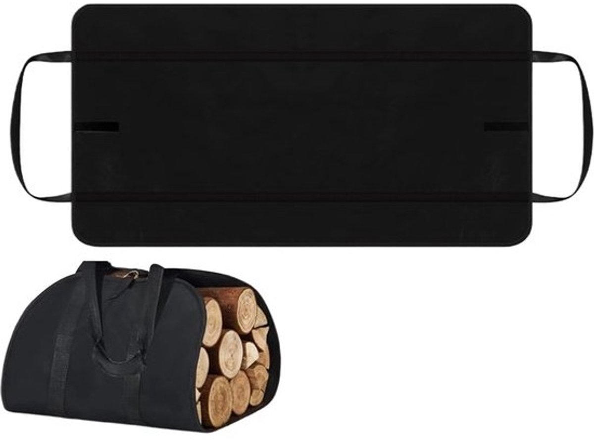 Houten zak - Draagbare tas - Houttransport - Waterdicht materiaal - 100 x 50 cm - Zwart