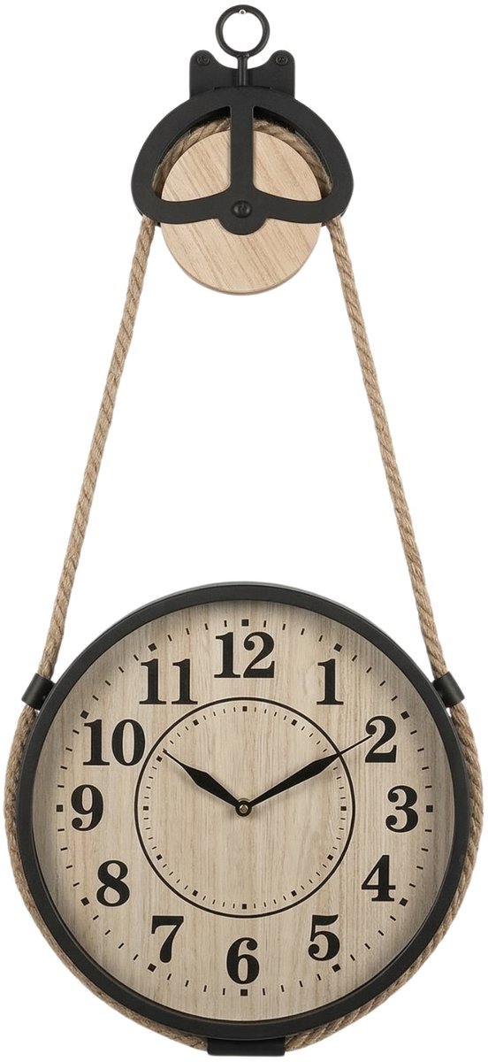 Wandklok op jute touw PALO, Diameter 27 cm