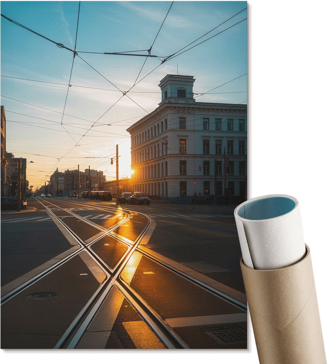Coloray Polycanvas Wandposter - Bergpanorama, Fotografie - A3 - Grijs Patroon - Rechthoek - Canvasposter - Woonkamer, Slaapkamer, Kantoor - Klassiek