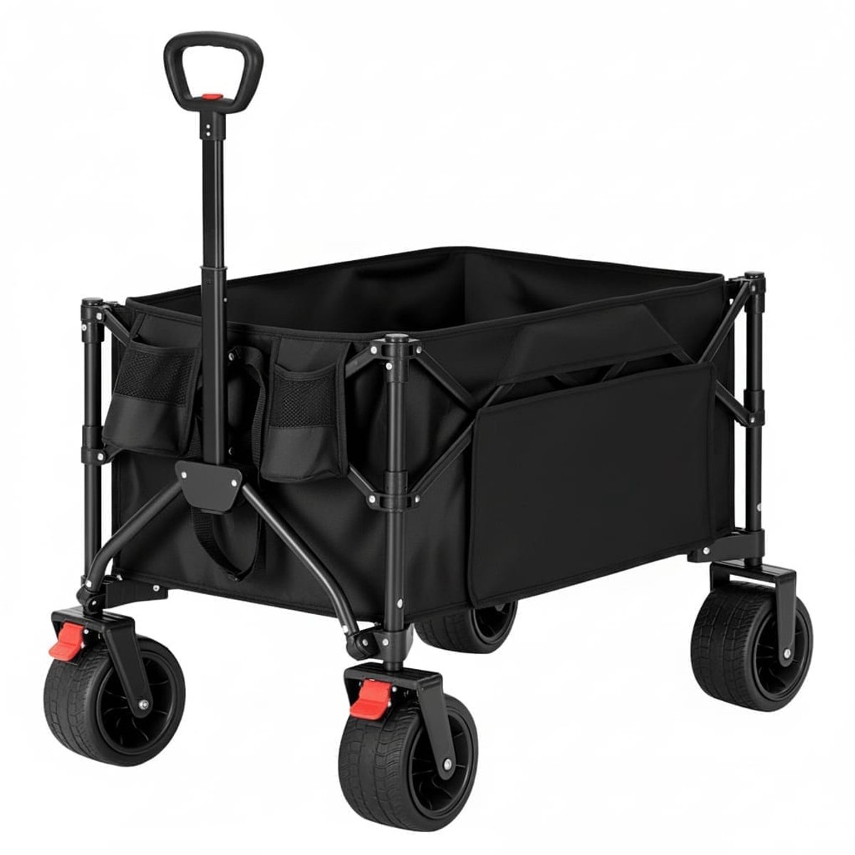 Klarven® Tuinwagen opvouwbaar met uitklapbare klep - Stevig stalen frame, / inhoud - Draagvermogen tot 150 kg - B 60,5 x D 94,5 x H 99 cm