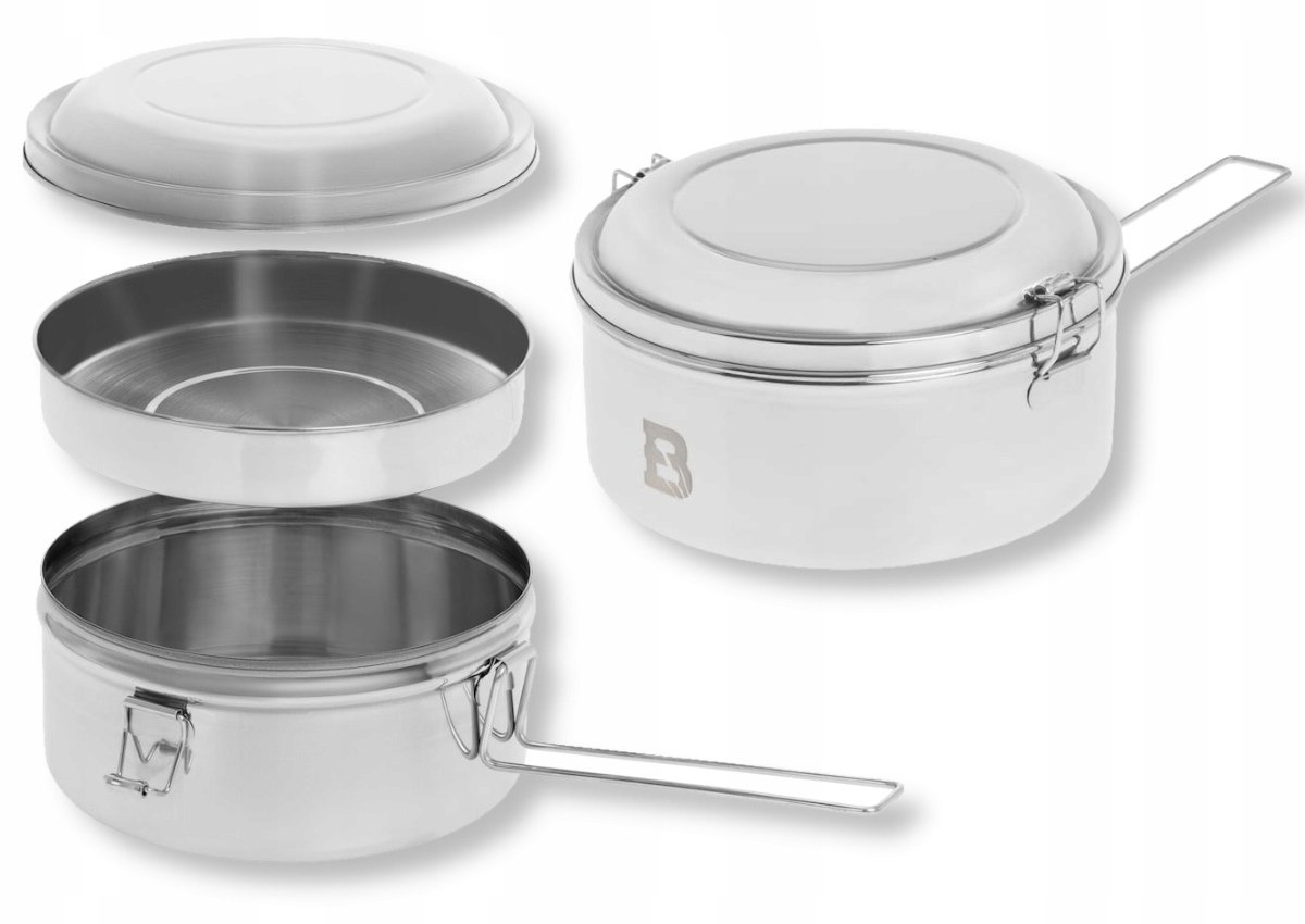 Merkloze RVS Kampeerpan Set 3-delig - Compact & Lichtgewicht