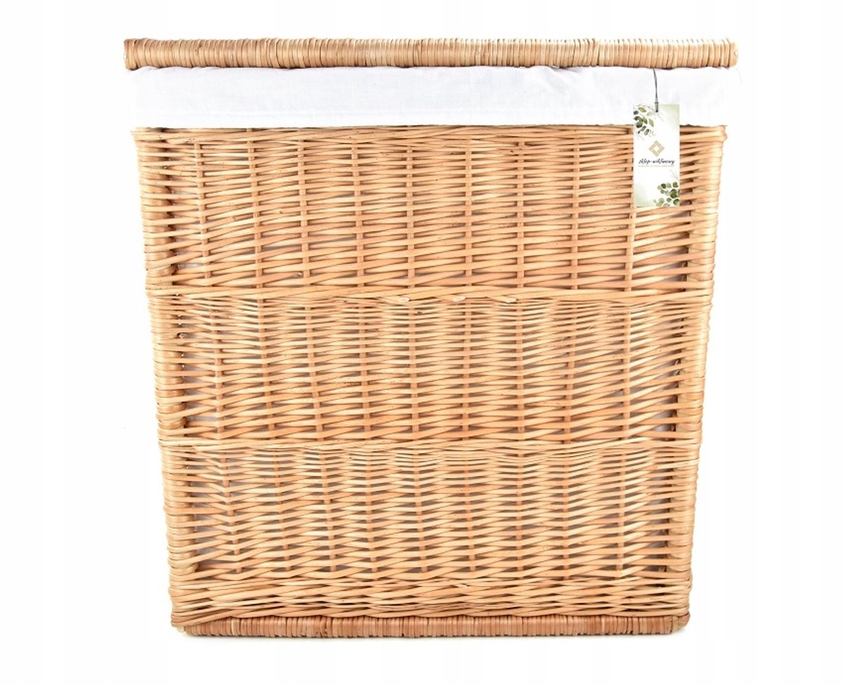 Wikkelen Wasmand 50x30x55 cm - Natuurlijk met Katoenen Voering