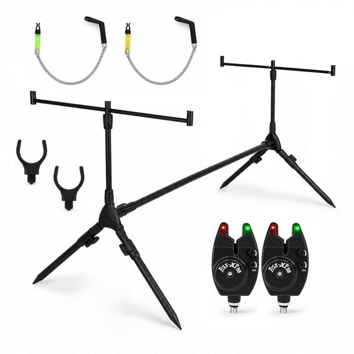 Fish-Xpro Basic Rodpod Set - Voor 2 Hengels - Met Beetmelders en Hangers