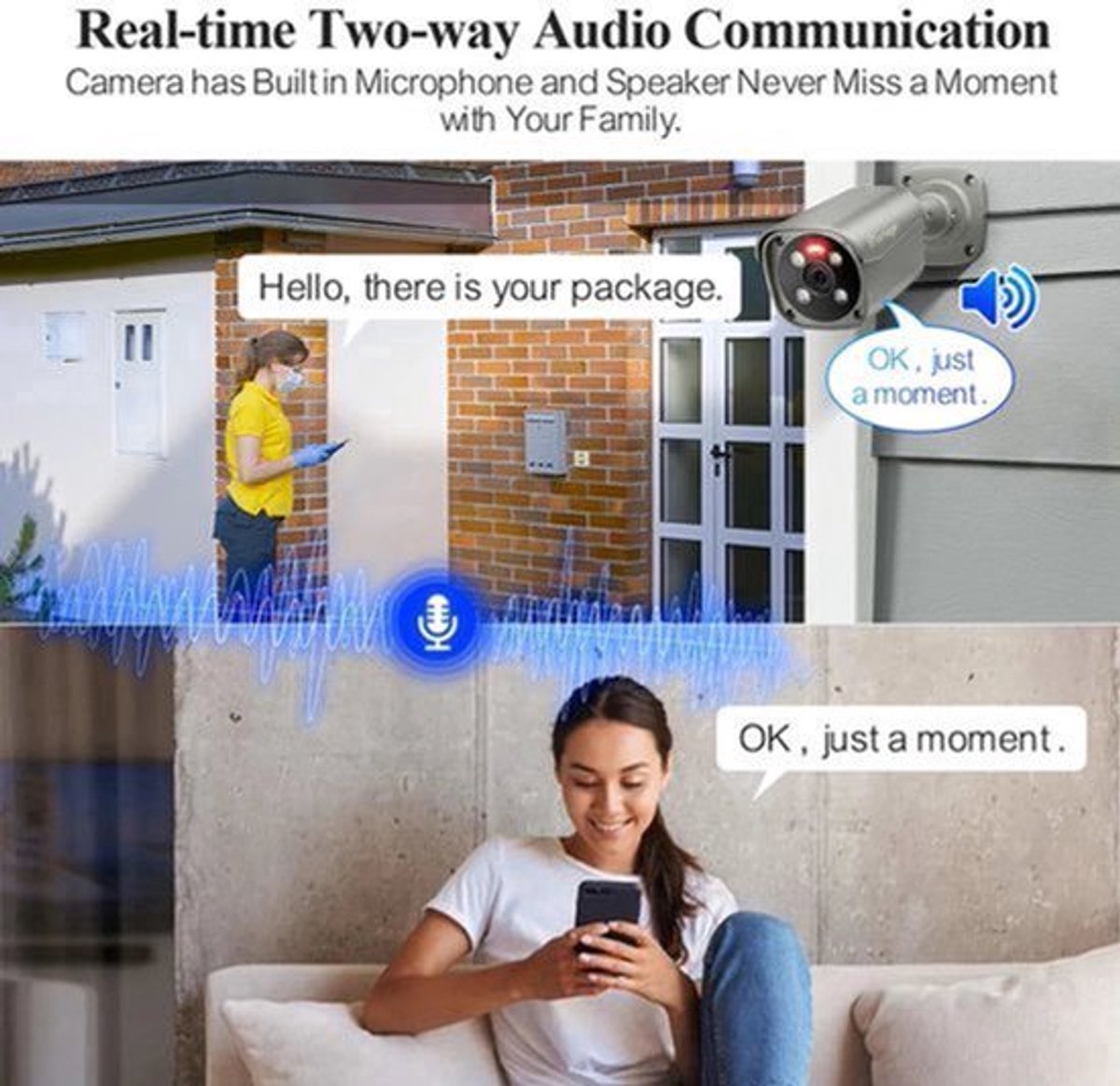 4K Beveiligingssysteem – Bewakingscamera – IP Camera – CCTV Set – Surveillance Kit – 2 Camera's Met 3TB HDD – Tweeweg Audio & Kleurennachtzicht