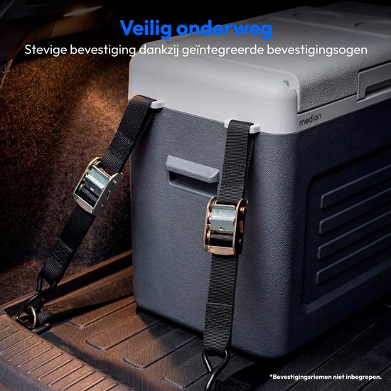 MEDION Compressor koelbox 28 L draagbaar, mini koelkast elektrisch, 12 V 24 V 230 V adapter auto vrachtwagen camping boot festival, MD370027 van Medion — afbeelding 4