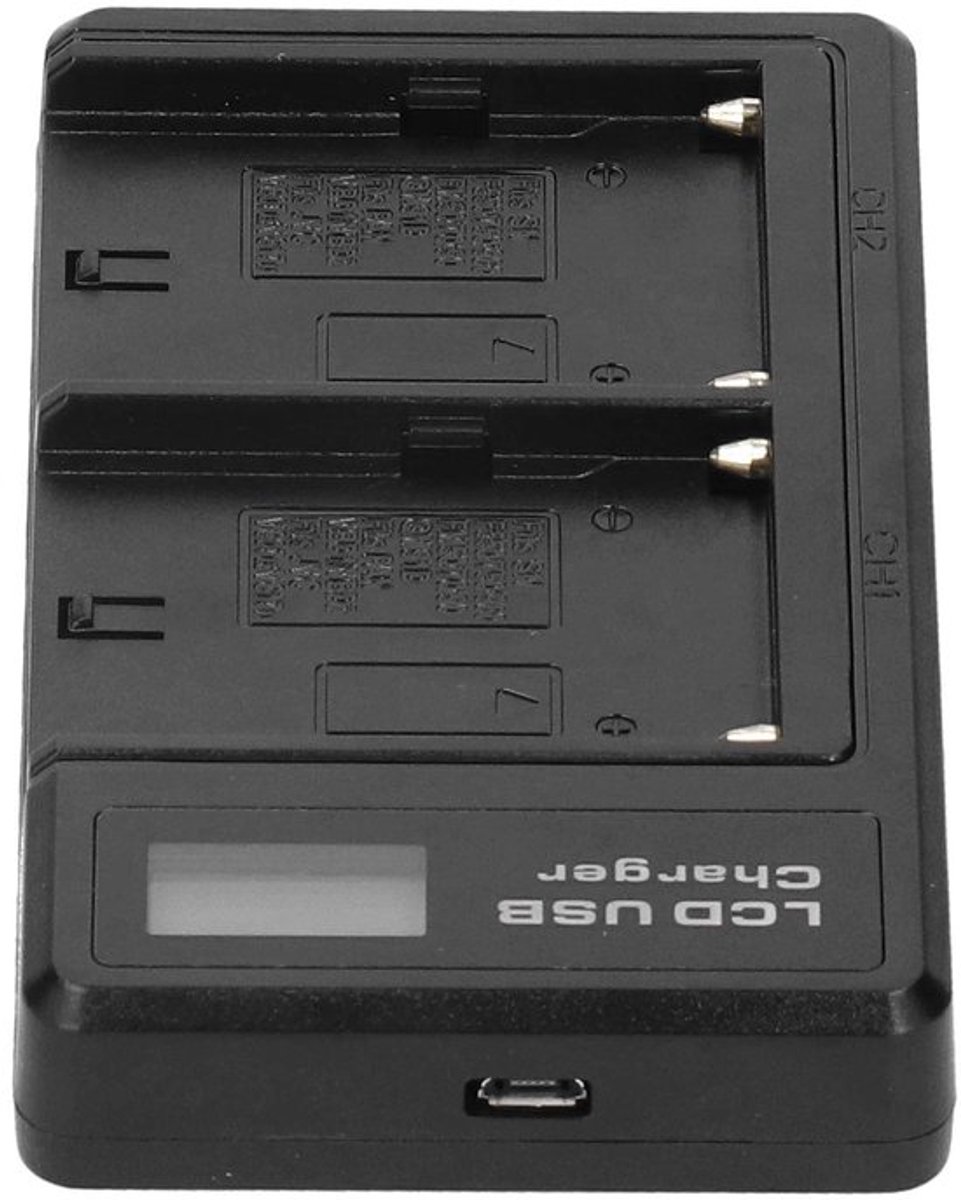Allecto - Lithiumbatterij met Dubbele Lading - Batterijlader voor Np-f550