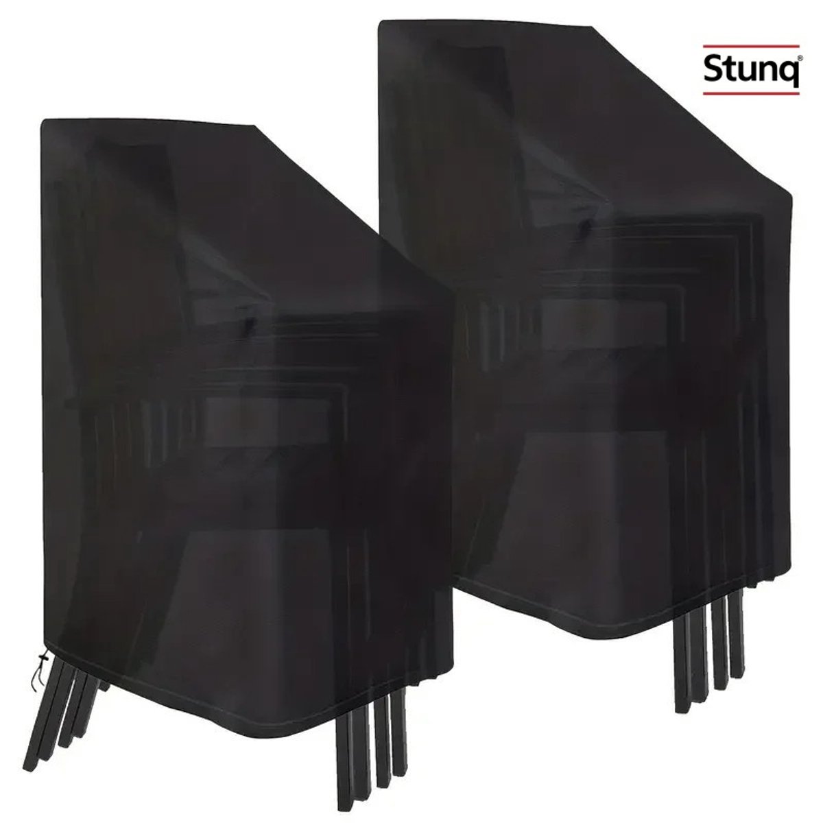 Stunq Stapelbare Outdoor Stoelhoes Waterdicht, 210D Zwart Anti-UV Winddicht