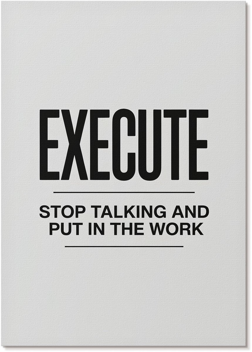 Tulup Polycanvas Wandposter - Inspirerende Tekst, Typografie - A4 - Zwart Poster - Rechthoek - Canvasposter - Woonkamer, Slaapkamer, Kantoor - Minimalist